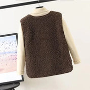 Gilet femme Dione en peluche — sans manches doux & élégant, idéal mi-saison