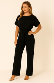 Combinaison femme Elva avec ceinture à nouer — élégante tenue de jour & de soirée