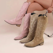 Bottes femme Georgia – bottes western longues à broderies & style cowboy chic