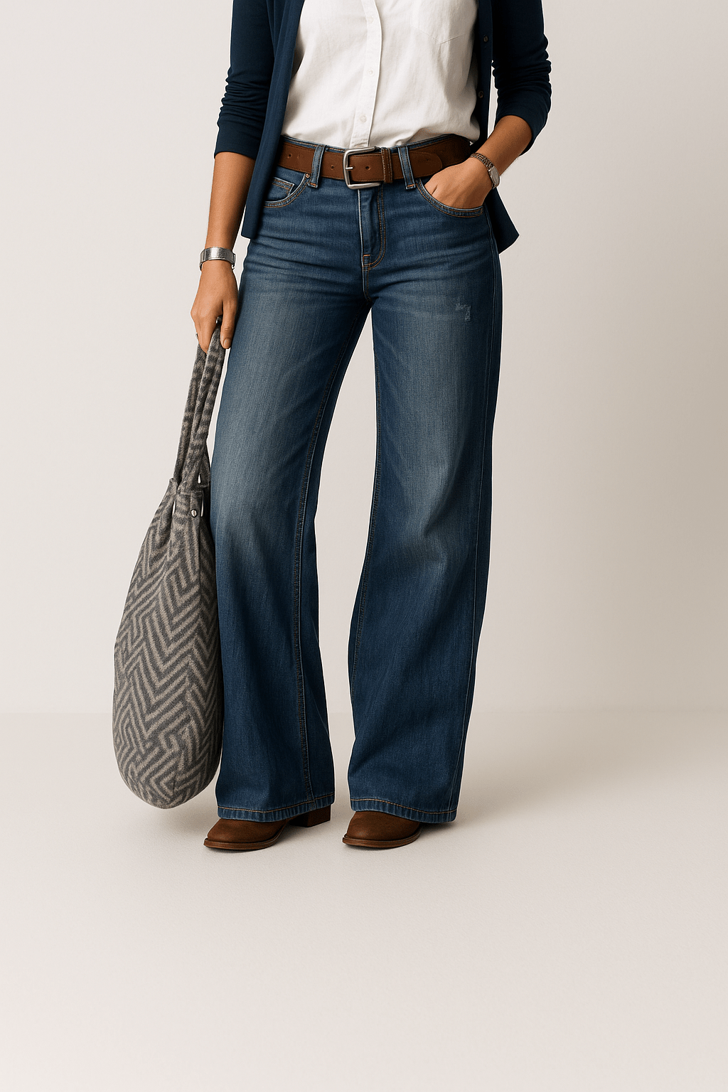 Jean femme Majken taille haute — denim large tendance, coupe confortable & chic