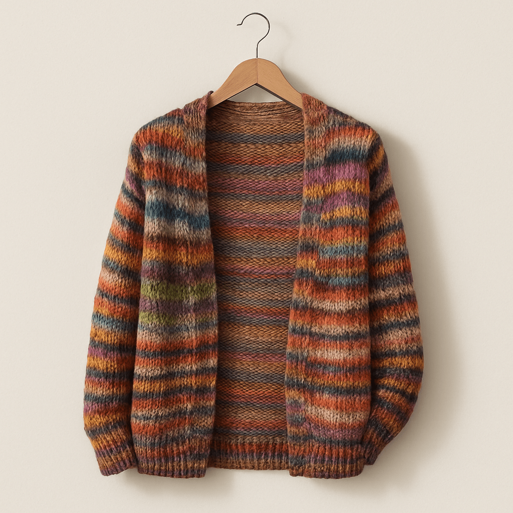 Cardigan femme Mette multicolore — gilet chaud en maille au style moderne & cosy