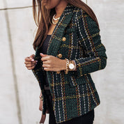 Blazer femme Tove – veste à carreaux élégante à coupe cintrée et style classique