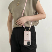Étui téléphone femme en cuir – pochette crossbody avec porte-cartes & bandoulière amovible