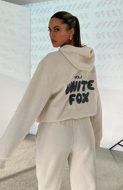 Ensemble femme Noa – survêtement blanc en coton premium avec hoodie & coupe ample