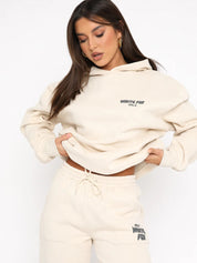 Ensemble femme Noa – survêtement blanc en coton premium avec hoodie & coupe ample