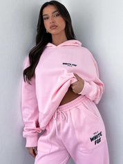 Ensemble femme Noa – survêtement blanc en coton premium avec hoodie & coupe ample