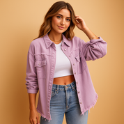 Veste en jean oversize femme Marit – Denim destroyed avec coupe décontractée