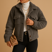 Manteau oversize femme Milou – coupe boxy, tissu doux & boutons nacrés