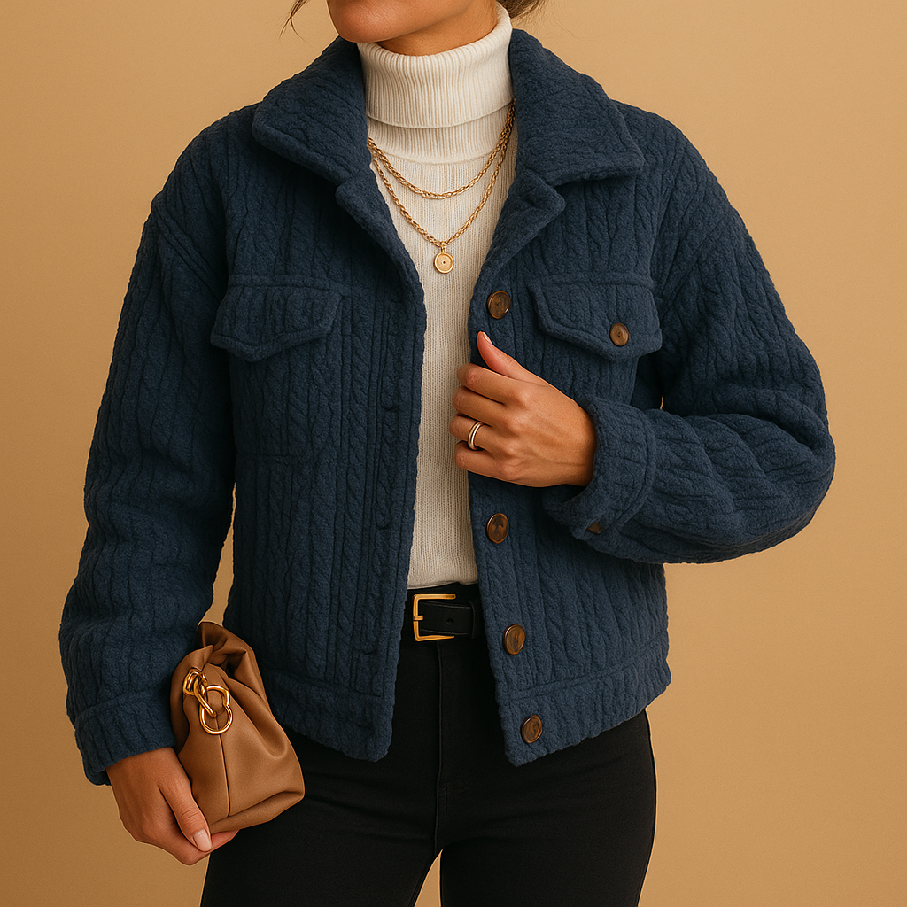 Manteau oversize femme Milou – coupe boxy, tissu doux & boutons nacrés