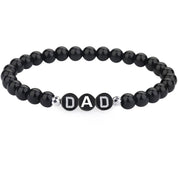 Bracelet Pip perles noires à lettres – bijou personnalisé fête des Mères