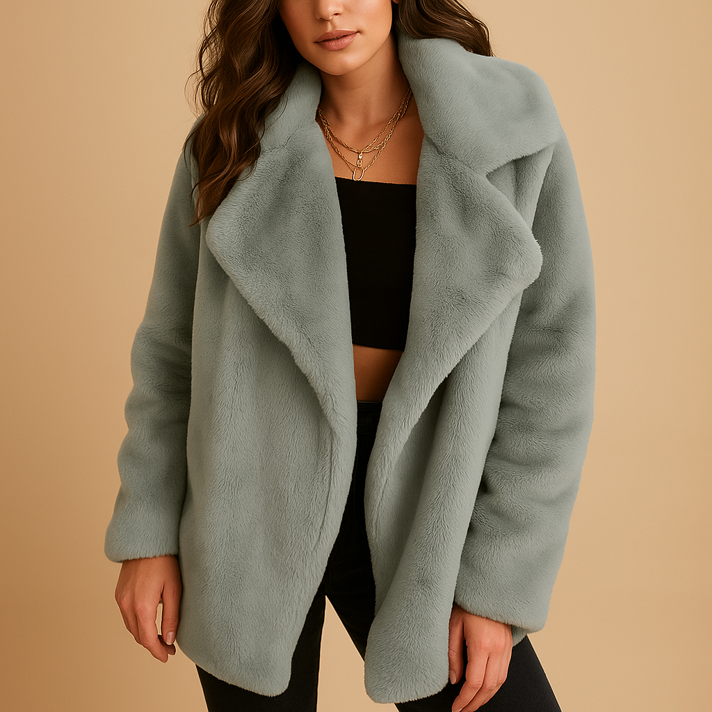 Manteau d’hiver femme Yara en peluche – col à revers & style élégant