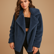 Manteau d’hiver femme Yara en peluche – col à revers & style élégant