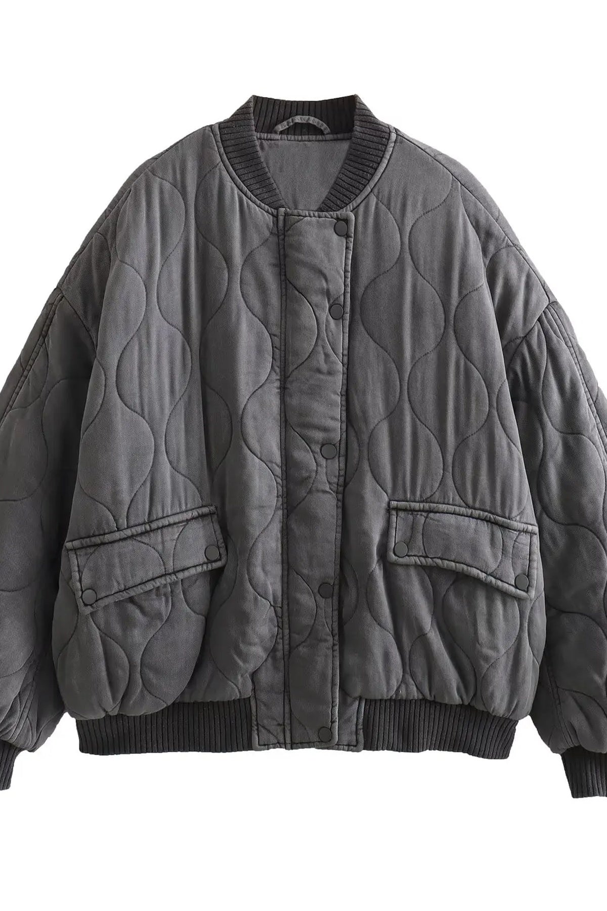 Bomber matelassé oversize femme — veste mi-saison chaude & tendance