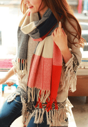 Écharpe femme en cachemire – Coleen | Écharpe douce & chaude à motif carreaux