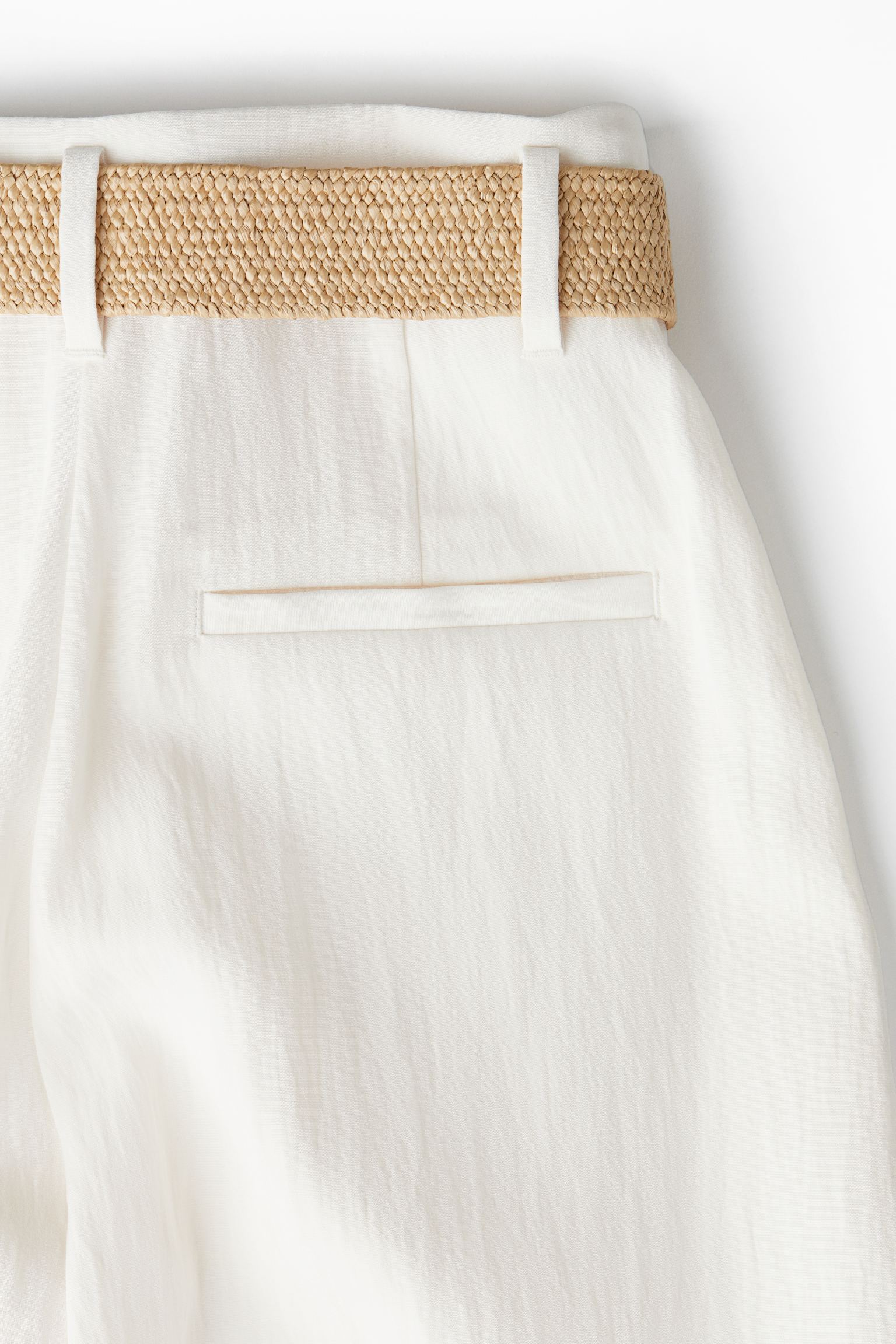 Pantalon Sara femme oversize taille haute & ceinture tressée