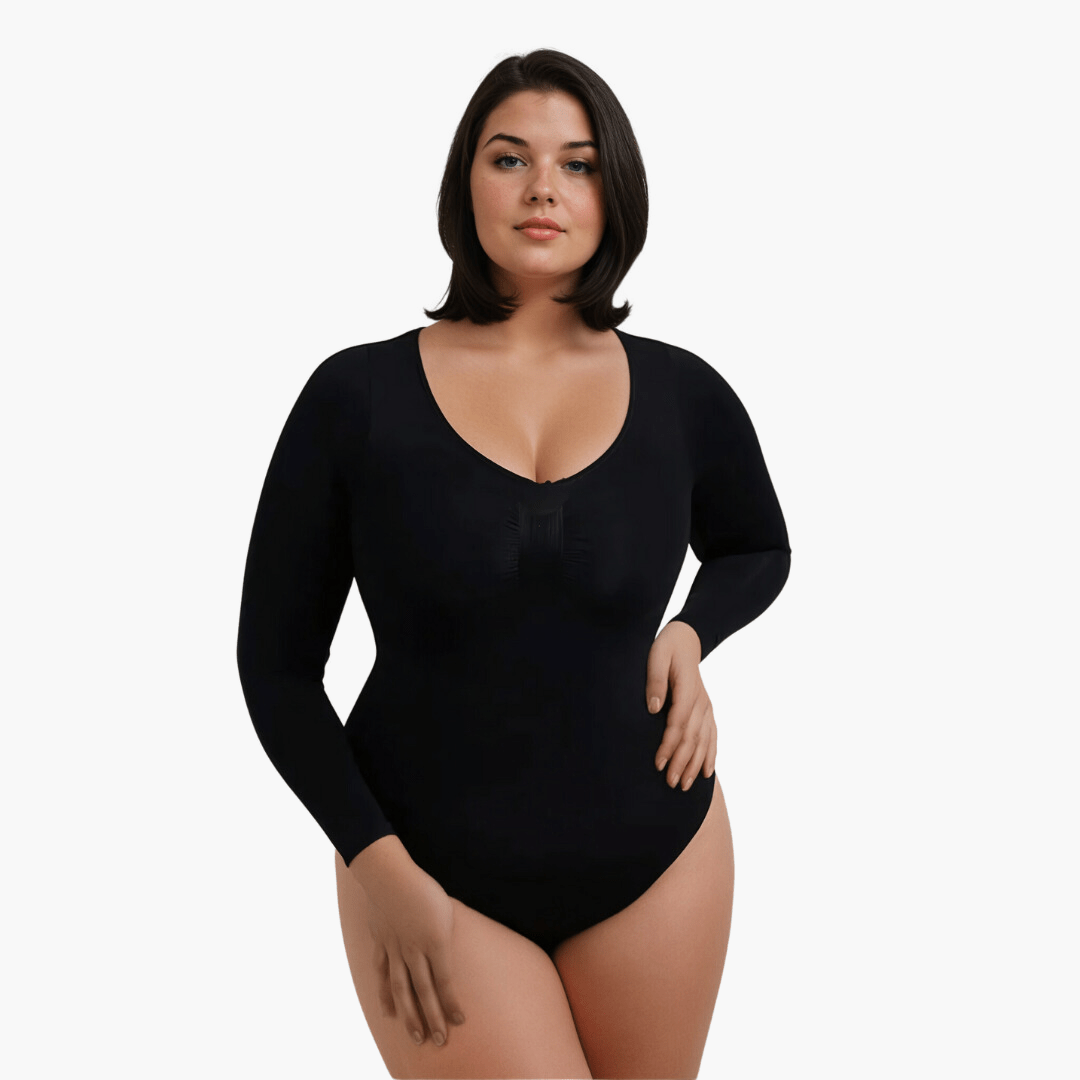Body gainant manches longues femme – shapewear sculptant invisible & confortable