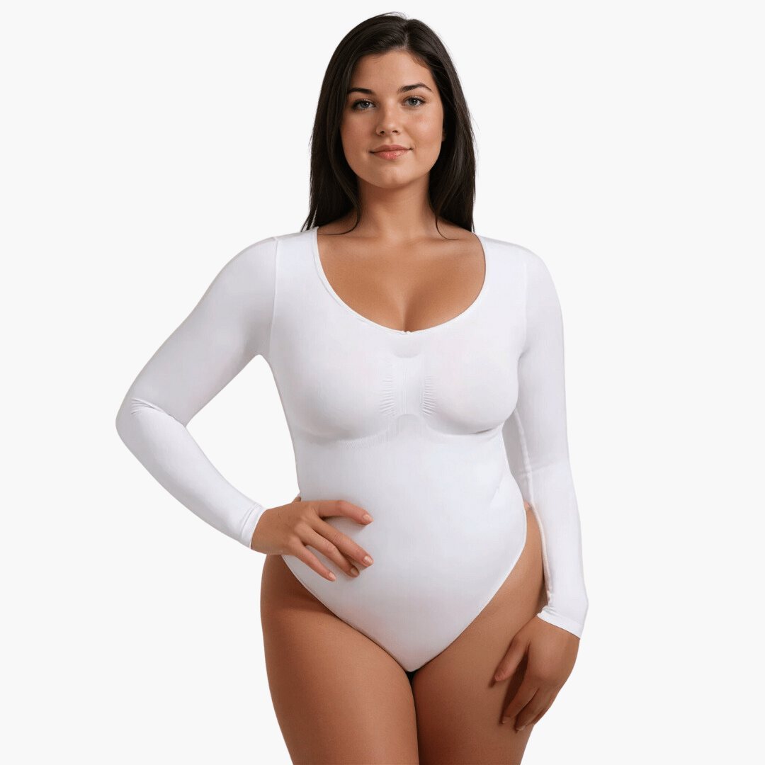 Body gainant string manches longues – shapewear sculptant invisible & élégant