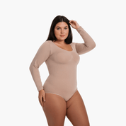 Body gainant manches longues femme – shapewear sculptant invisible & confortable