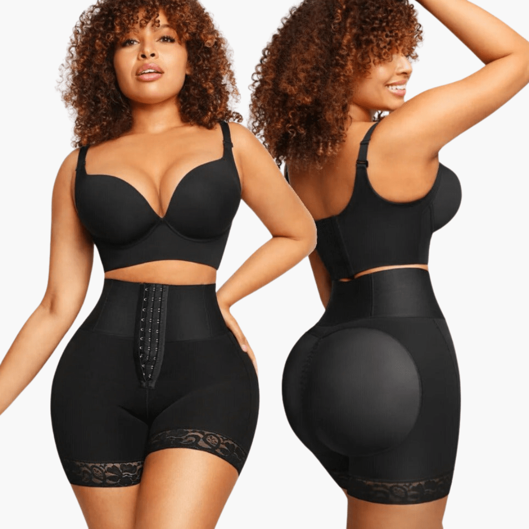 Short gainant taille haute – shapewear réglable avec 3 niveaux de compression