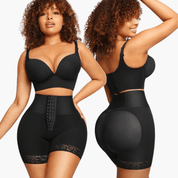 Short gainant taille haute – shapewear réglable avec 3 niveaux de compression