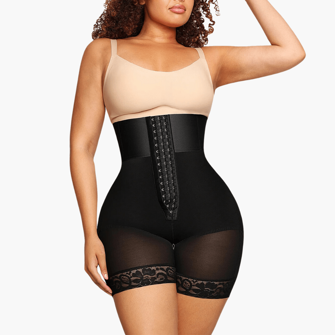 Short gainant taille haute – shapewear réglable avec 3 niveaux de compression