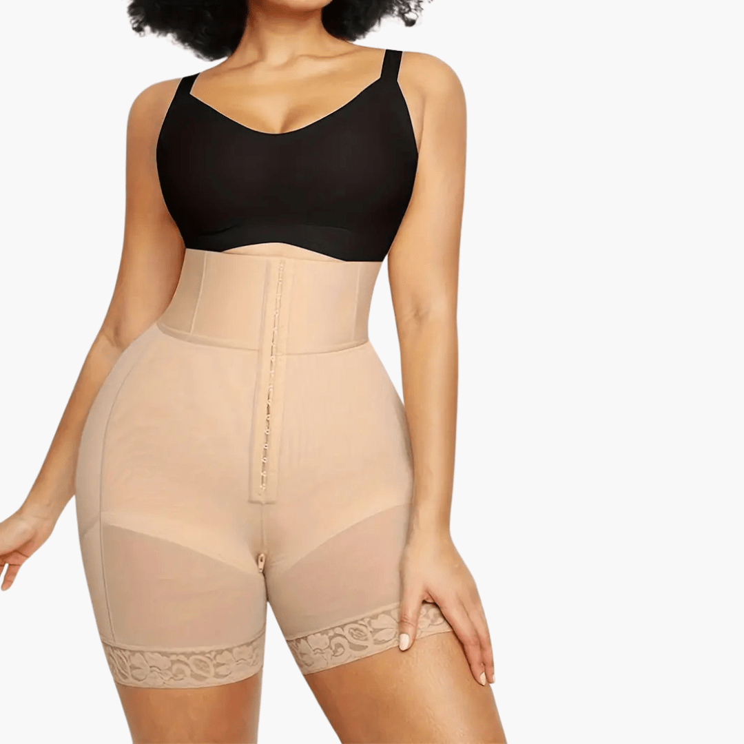 Short gainant taille haute – shapewear réglable avec 3 niveaux de compression