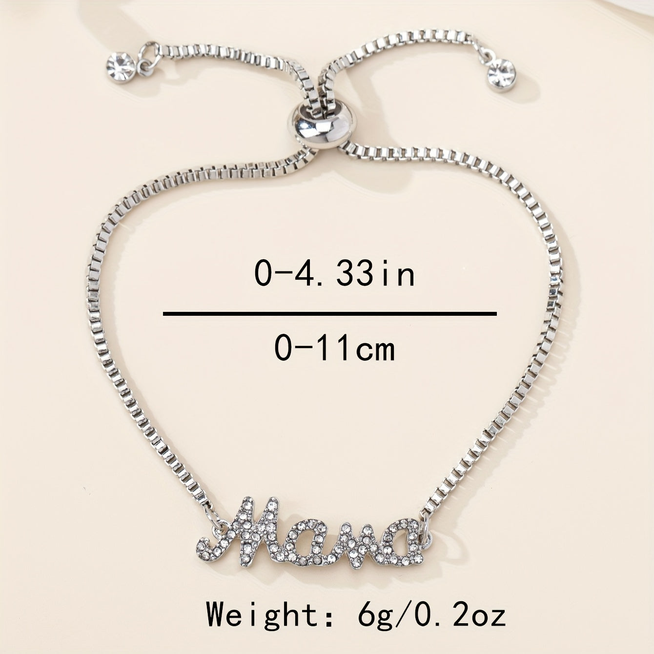 Bracelet pendentif « Mama » en lettres – cadeau fête des Mamans, style doré chic