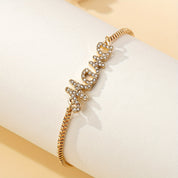 Bracelet pendentif « Mama » en lettres – cadeau fête des Mamans, style doré chic