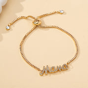 Bracelet pendentif « Mama » en lettres – cadeau fête des Mamans, style doré chic