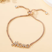 Bracelet pendentif « Mama » en lettres – cadeau fête des Mamans, style doré chic