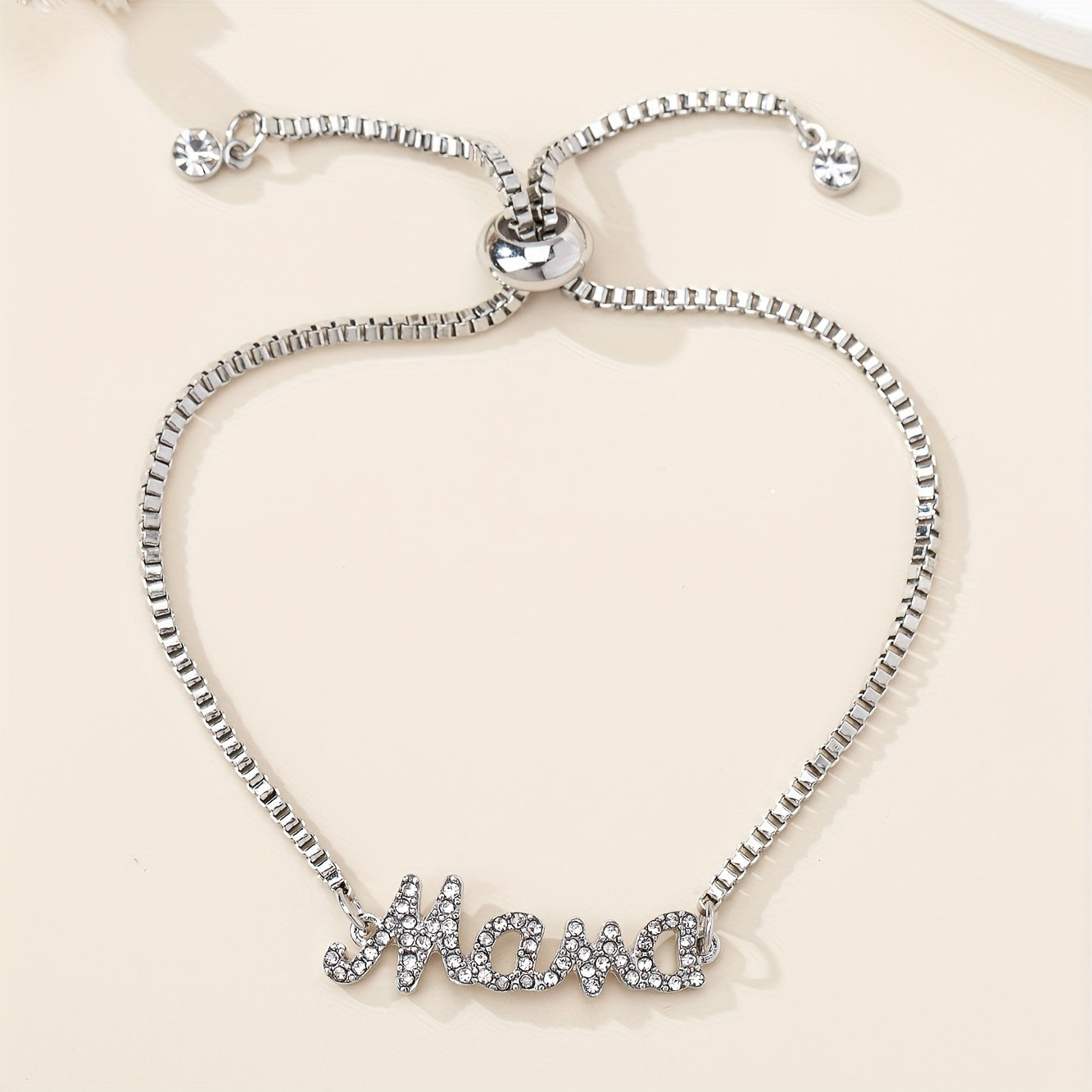 Bracelet pendentif « Mama » en lettres – cadeau fête des Mamans, style doré chic