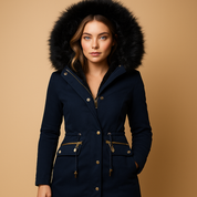 Manteau d’hiver thermo femme Anouk – capuche à fausse fourrure & isolation chaude