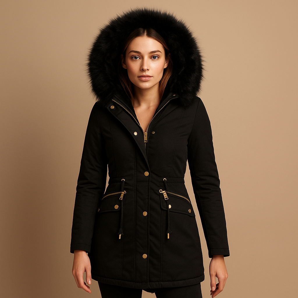 Manteau d’hiver thermo femme Anouk – capuche à fausse fourrure & isolation chaude