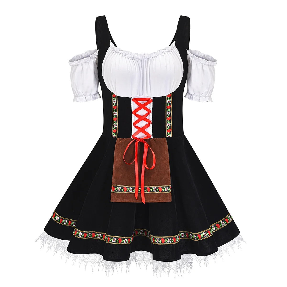 Dirndl femme Janina – Tenue traditionnelle Oktoberfest avec tablier et blouse