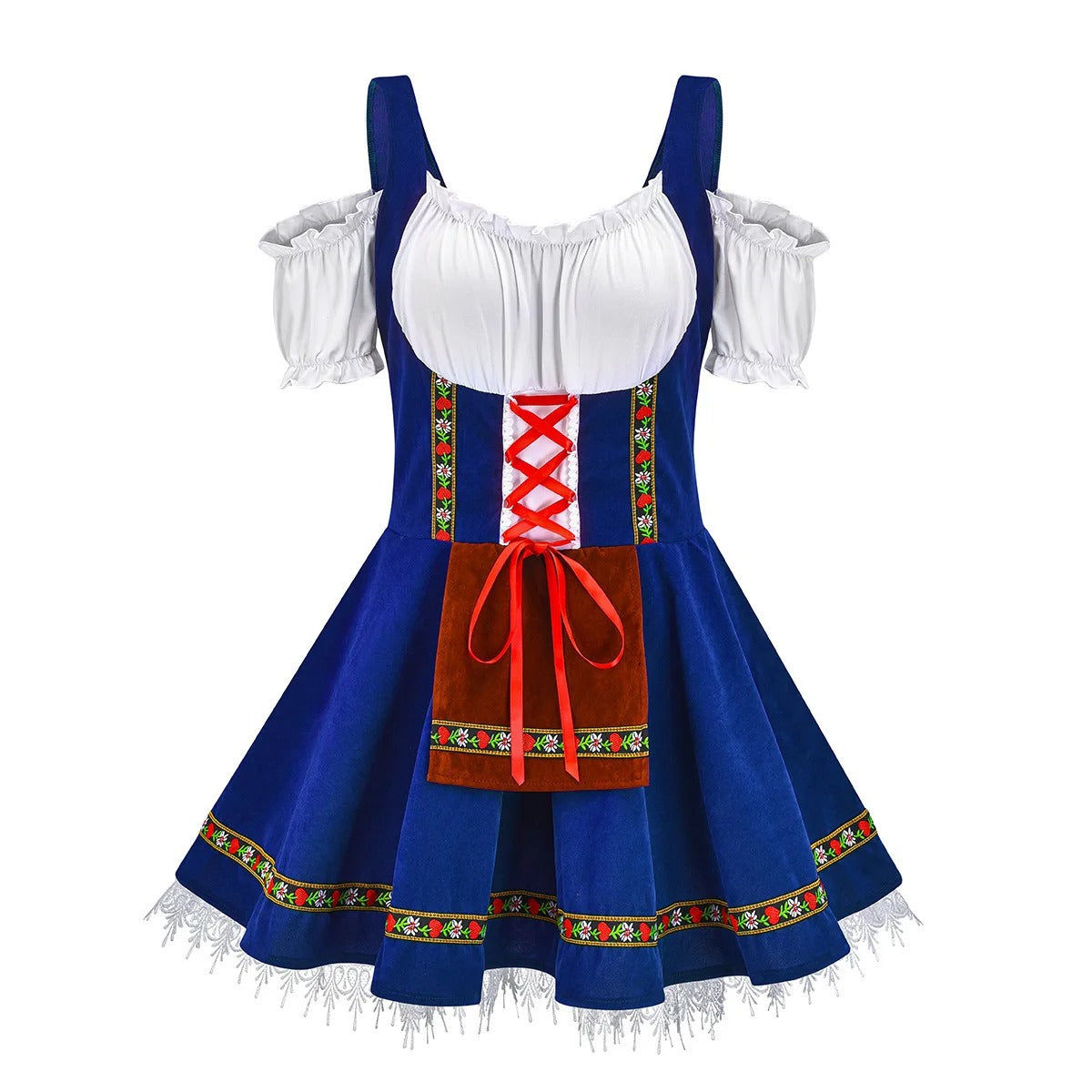 Dirndl Oktoberfest femme Janina – robe bavaroise traditionnelle avec tablier & blouse