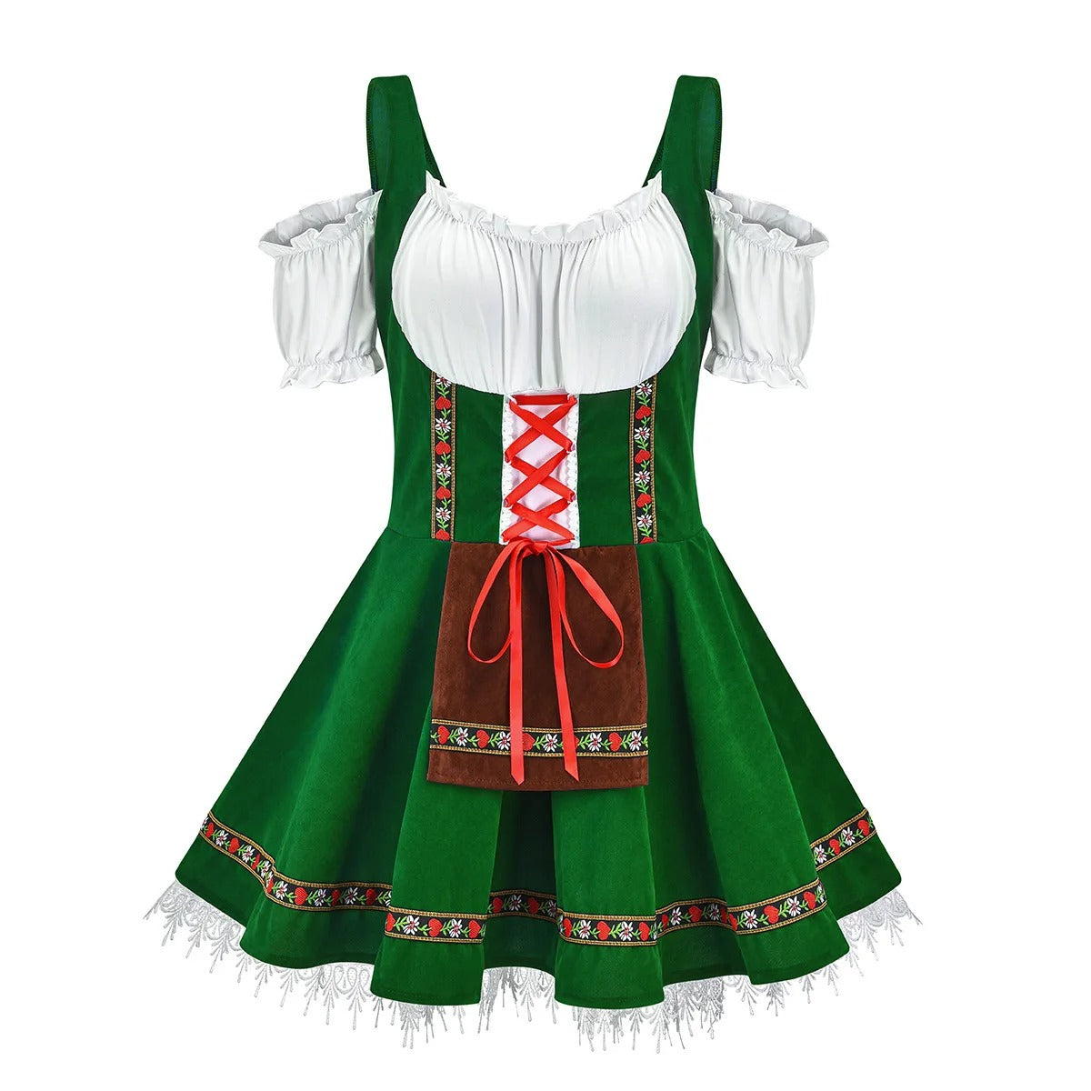 Dirndl femme Janina – Tenue traditionnelle Oktoberfest avec tablier et blouse