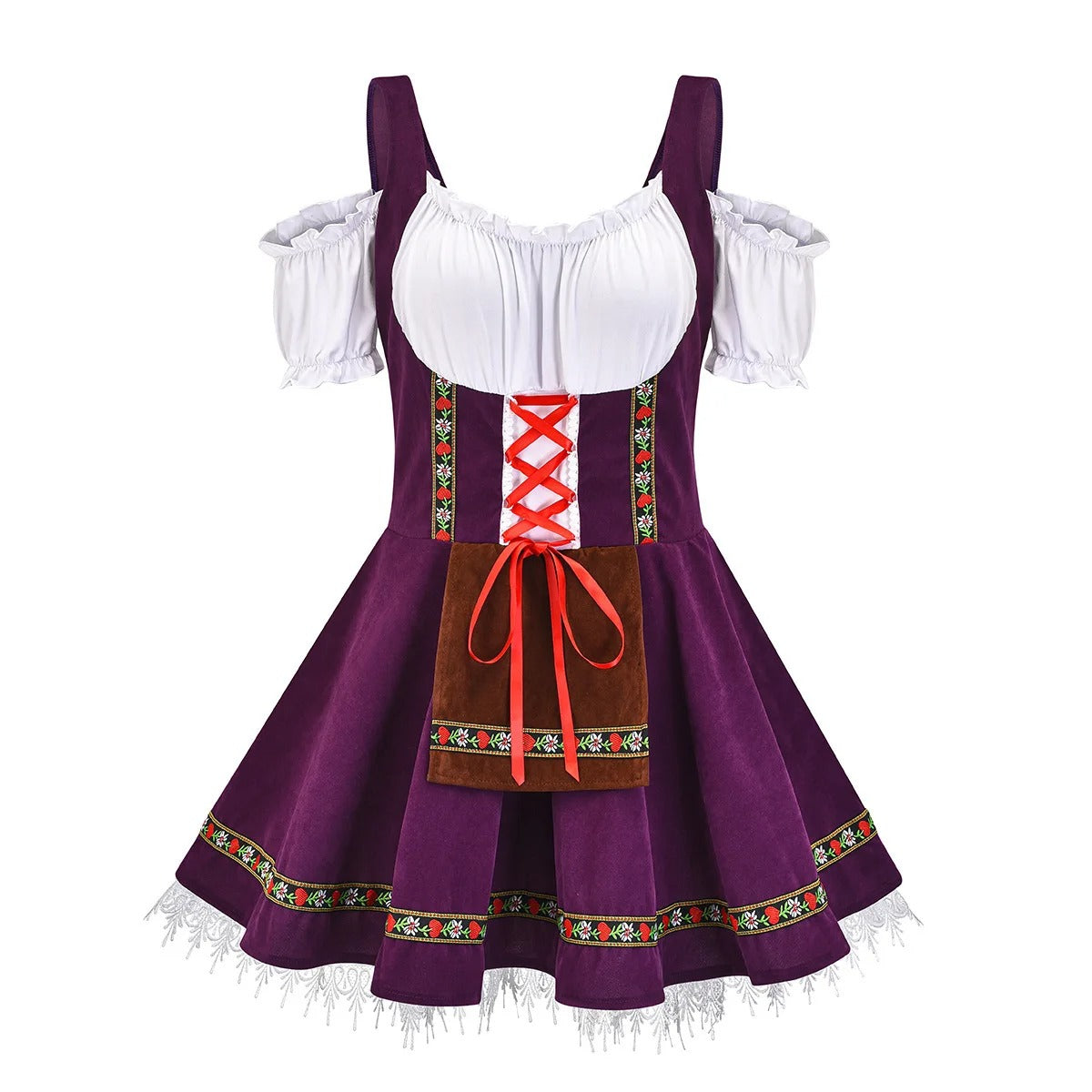 Dirndl femme Janina – Tenue traditionnelle Oktoberfest avec tablier et blouse