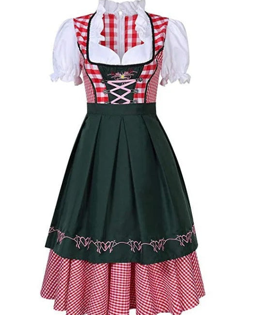Dirndl Oktoberfest femme Janina – robe bavaroise traditionnelle avec tablier & blouse