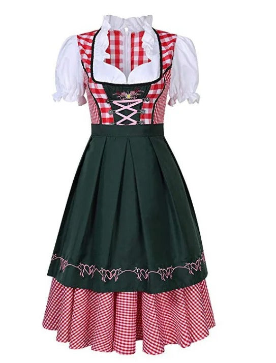 Dirndl Oktoberfest femme Janina – robe bavaroise traditionnelle avec tablier & blouse