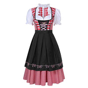 Dirndl Oktoberfest femme Fien – robe bavaroise à carreaux avec tablier traditionnel