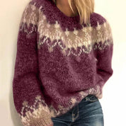 Pull femme en maille ombré — tricot chaud à manches longues tendance