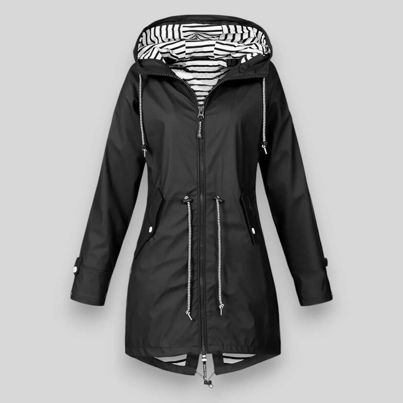 Manteau imperméable femme Laura – trench long avec capuche ajustable & coupe élégante
